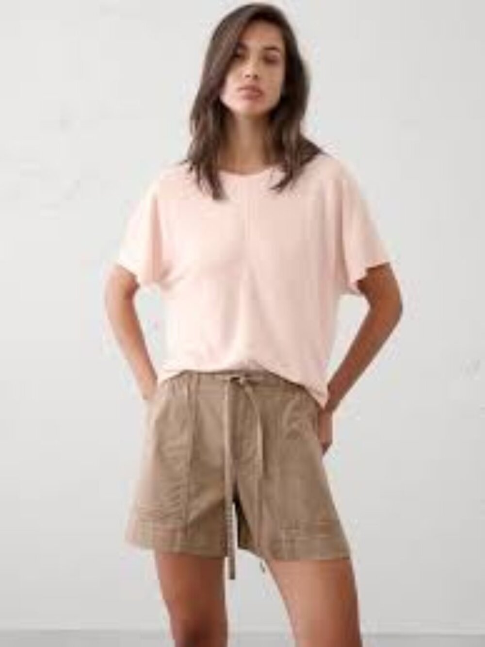 Banana Republic Factory Linen-Blend Dolman-Sleeve T-Shirt